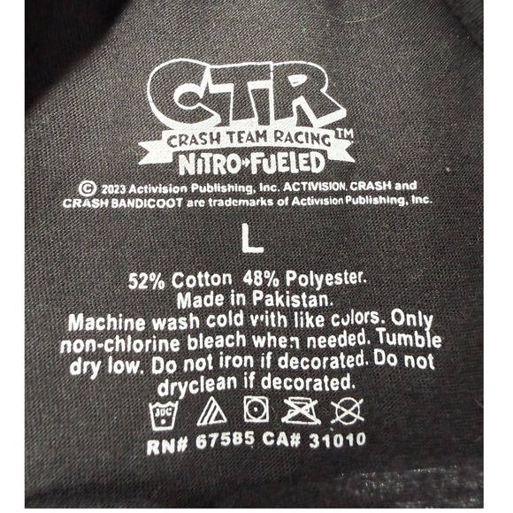 Crash Team Racing "CTR Nitro-Fueled" Graphic Tee – Black – Size Large - Picture 2 of 5
